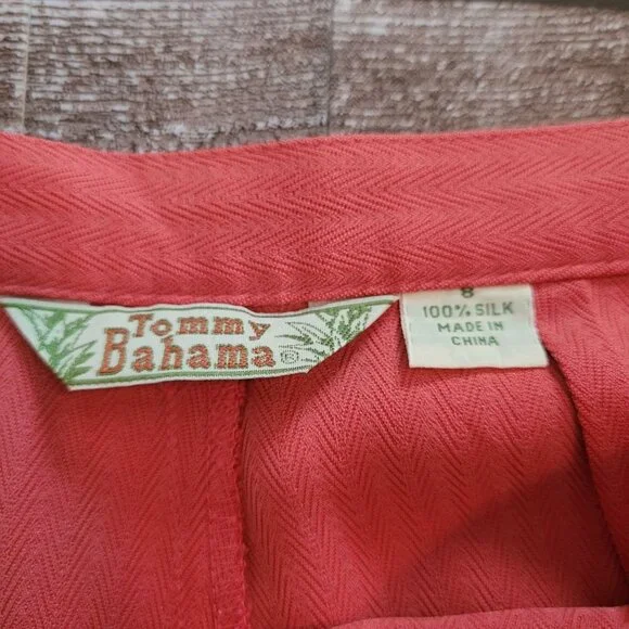 Tommy Bahama Coral 100% silk dress pants womens size 8